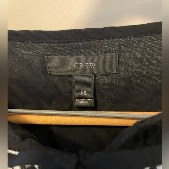 J Crew black and white embroidered cotton shirt - Picture 3 of 5